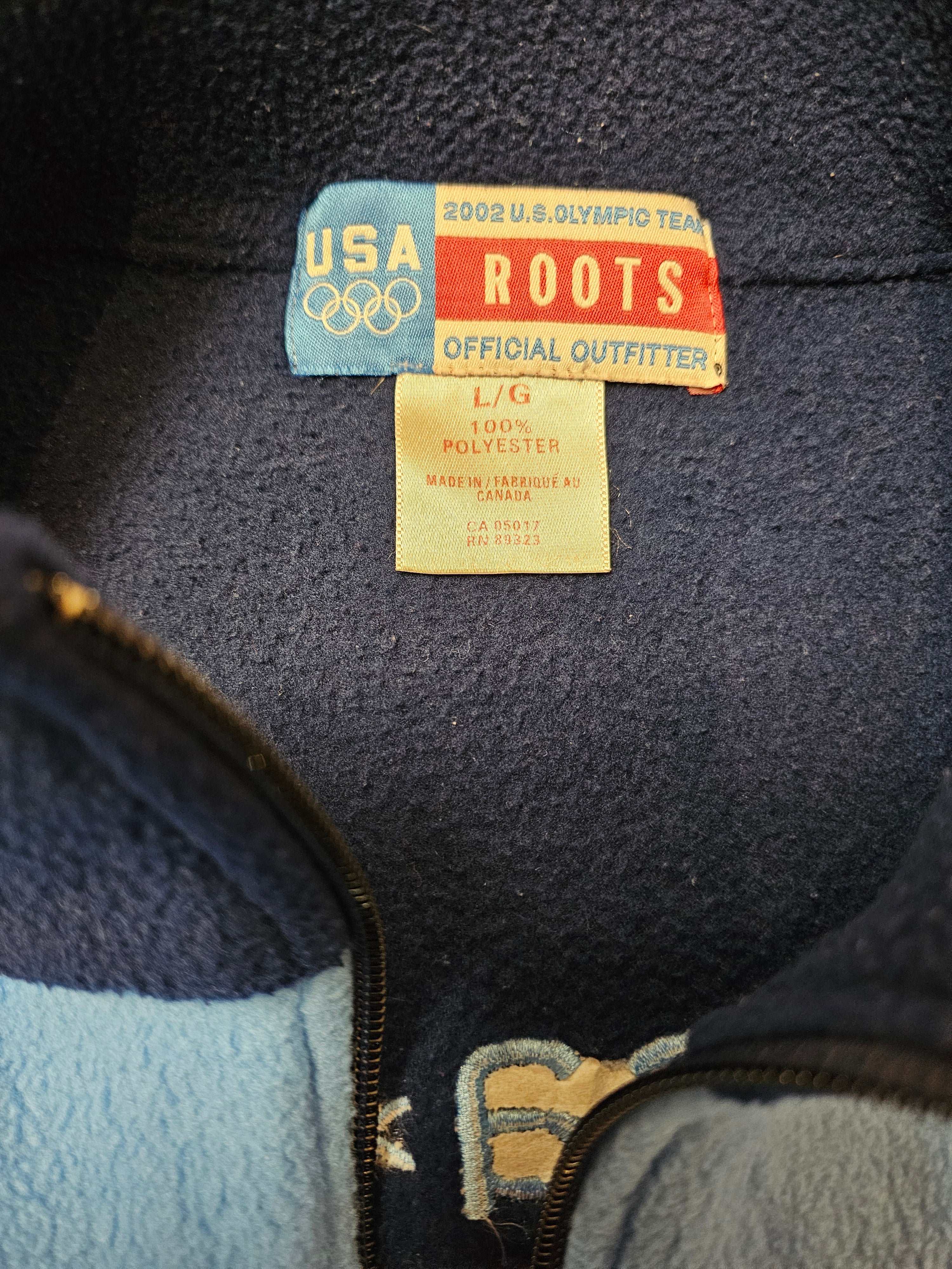 Vintage 02' Roots Olympic team Usa 🇺🇸 zipup fleece vest