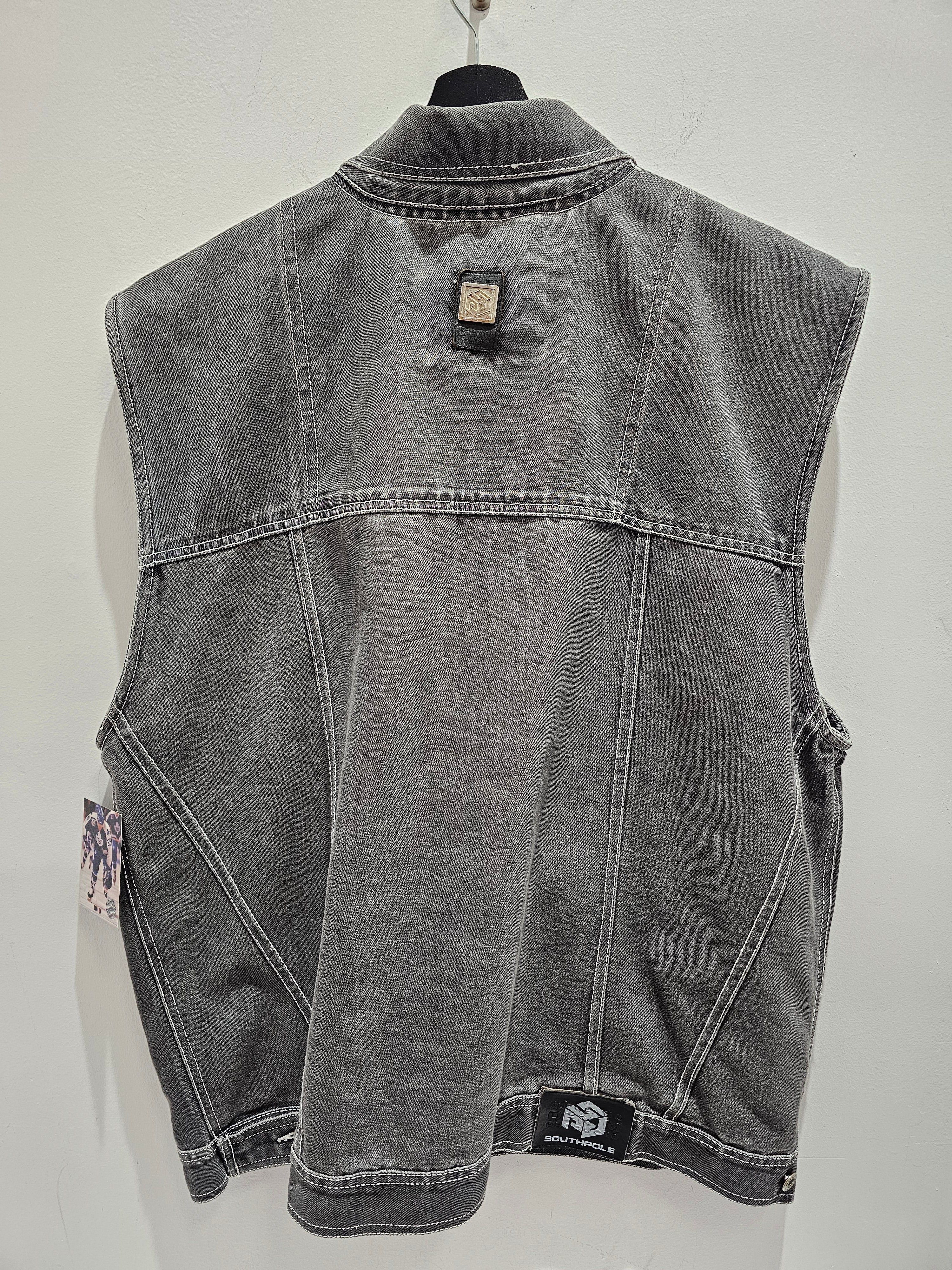 Y2k Southpole 2ktean washed grey buttons denim vest