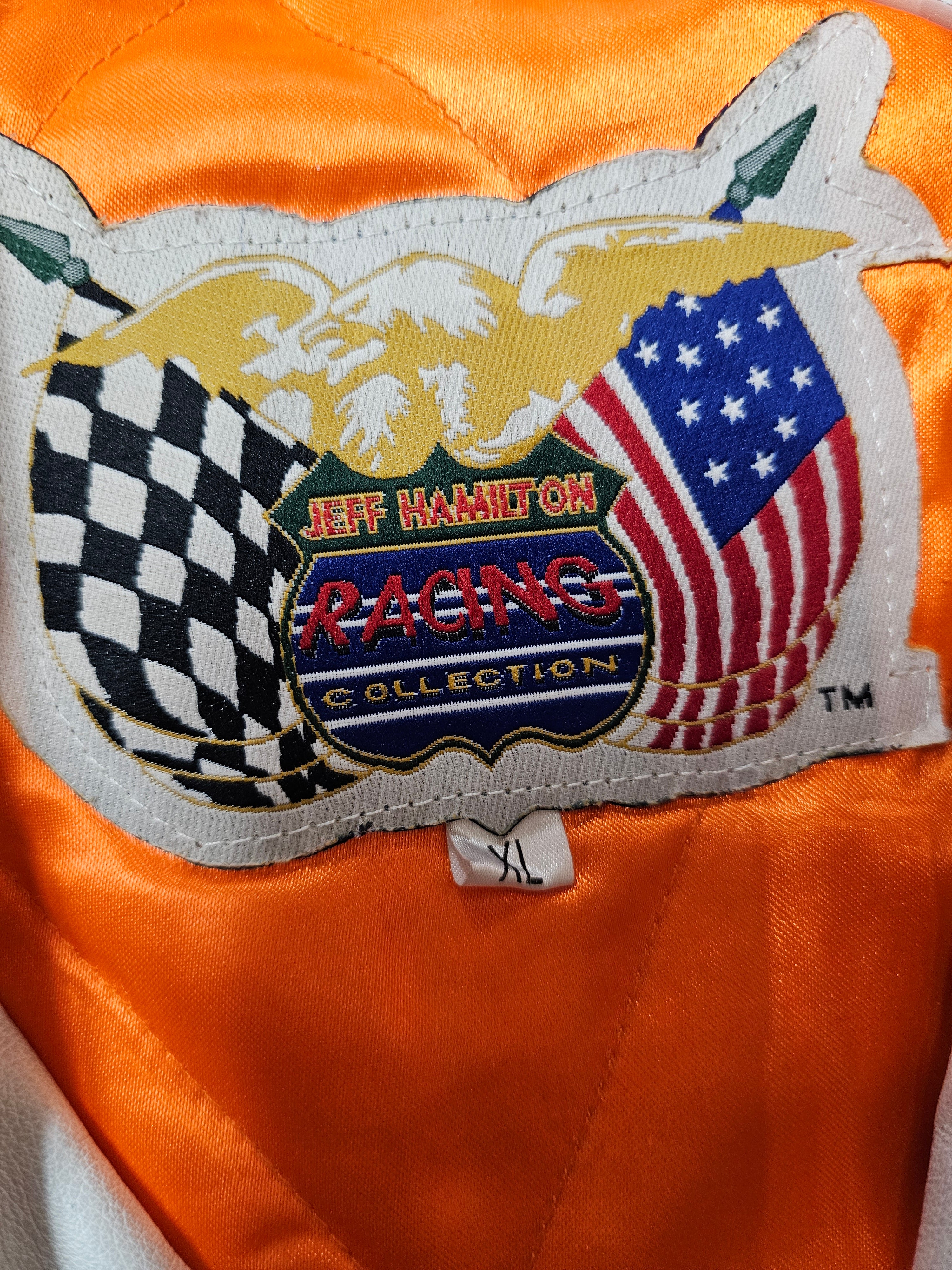 Vintage Jeff hamilton The home depot buttons leather racing jacket