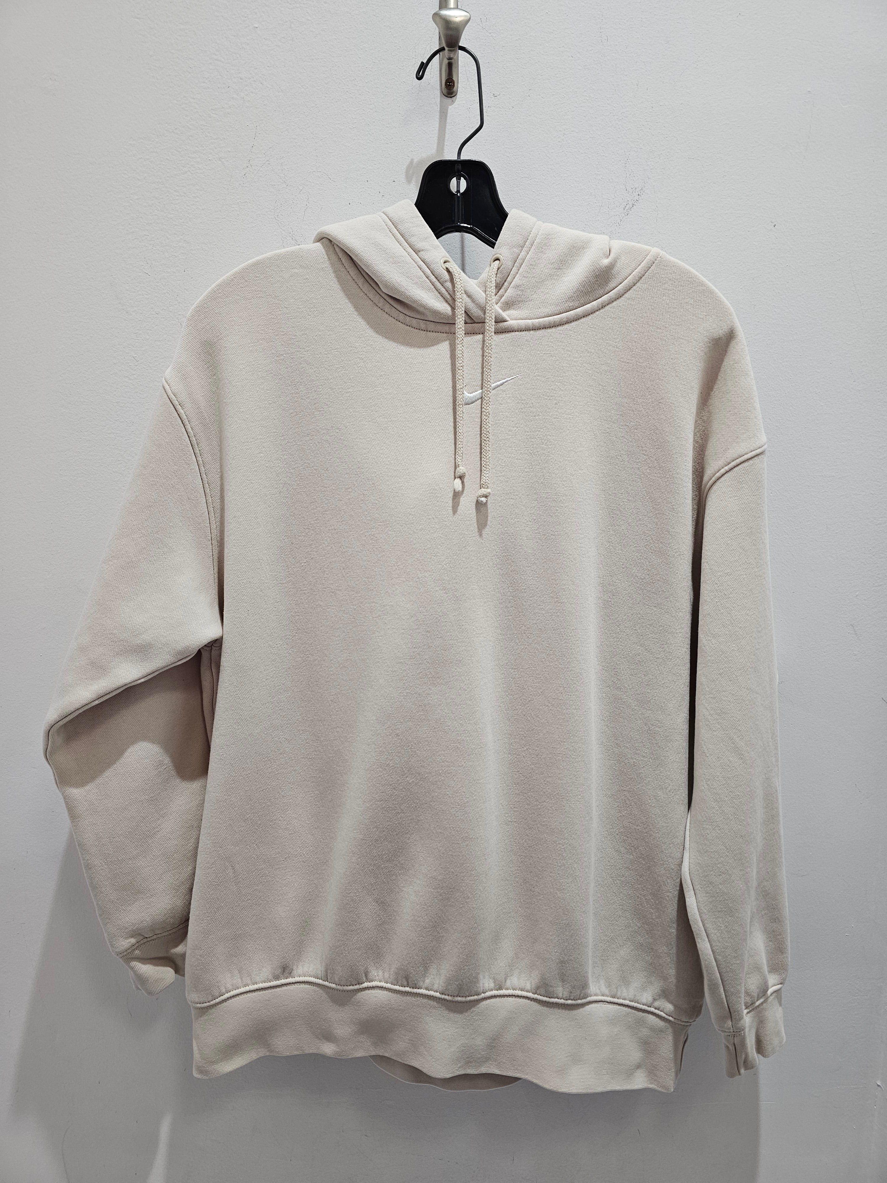 Womens Nike sportswear mid swoosh light beige hoodie