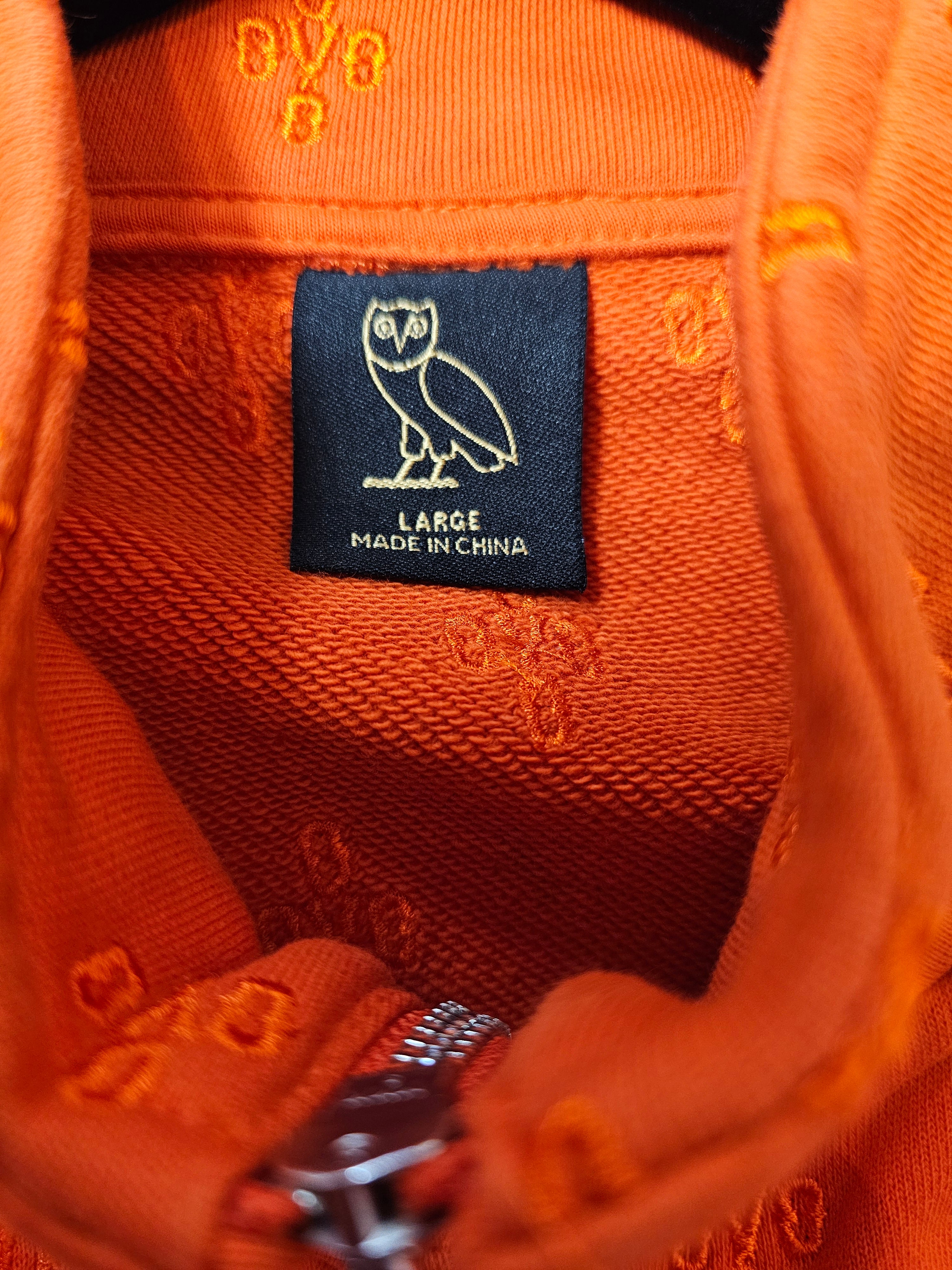 Ovo drake orange monogram zipup vest