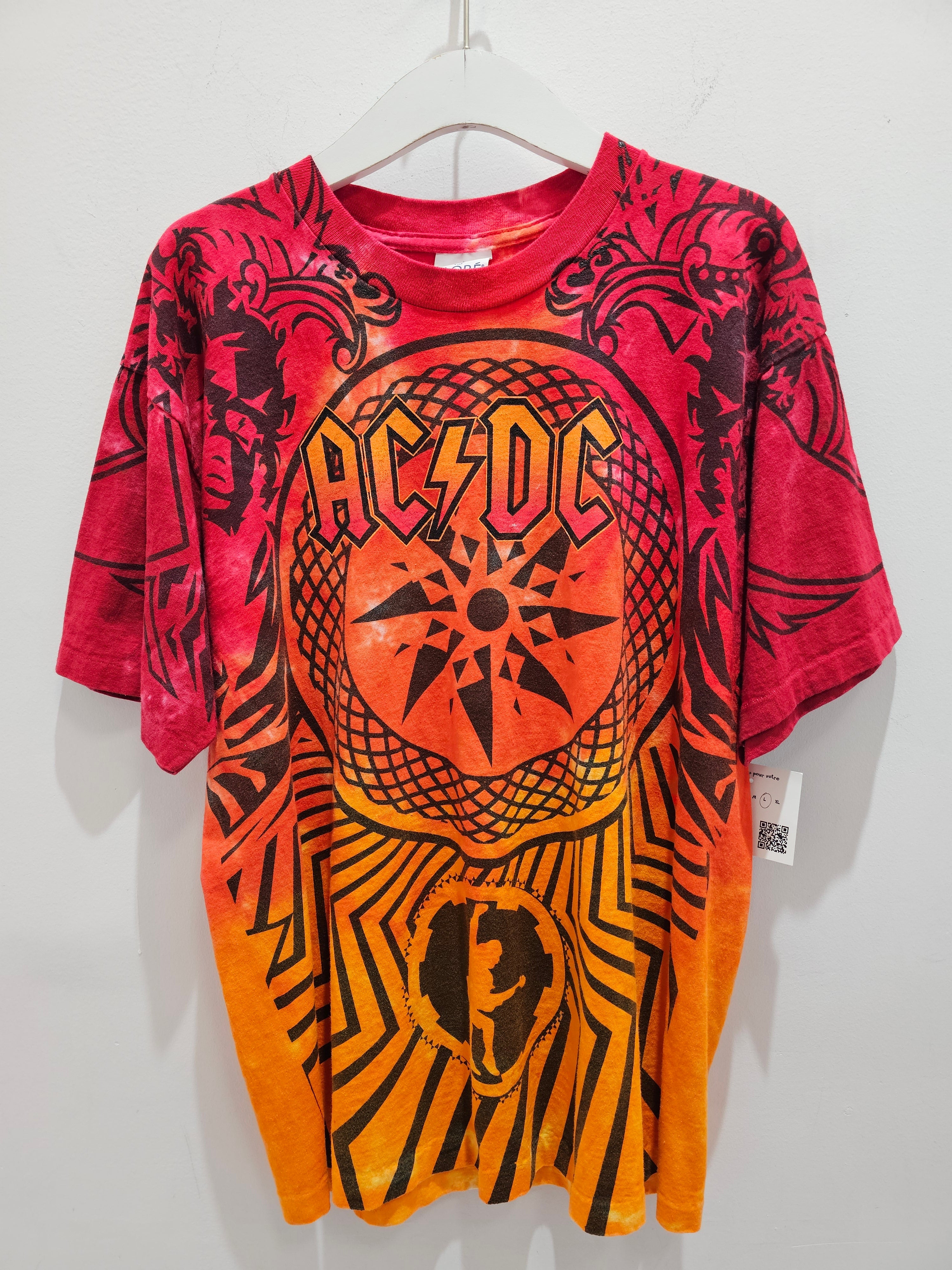 ACDC black ice 09' world tour tie dye tshirt