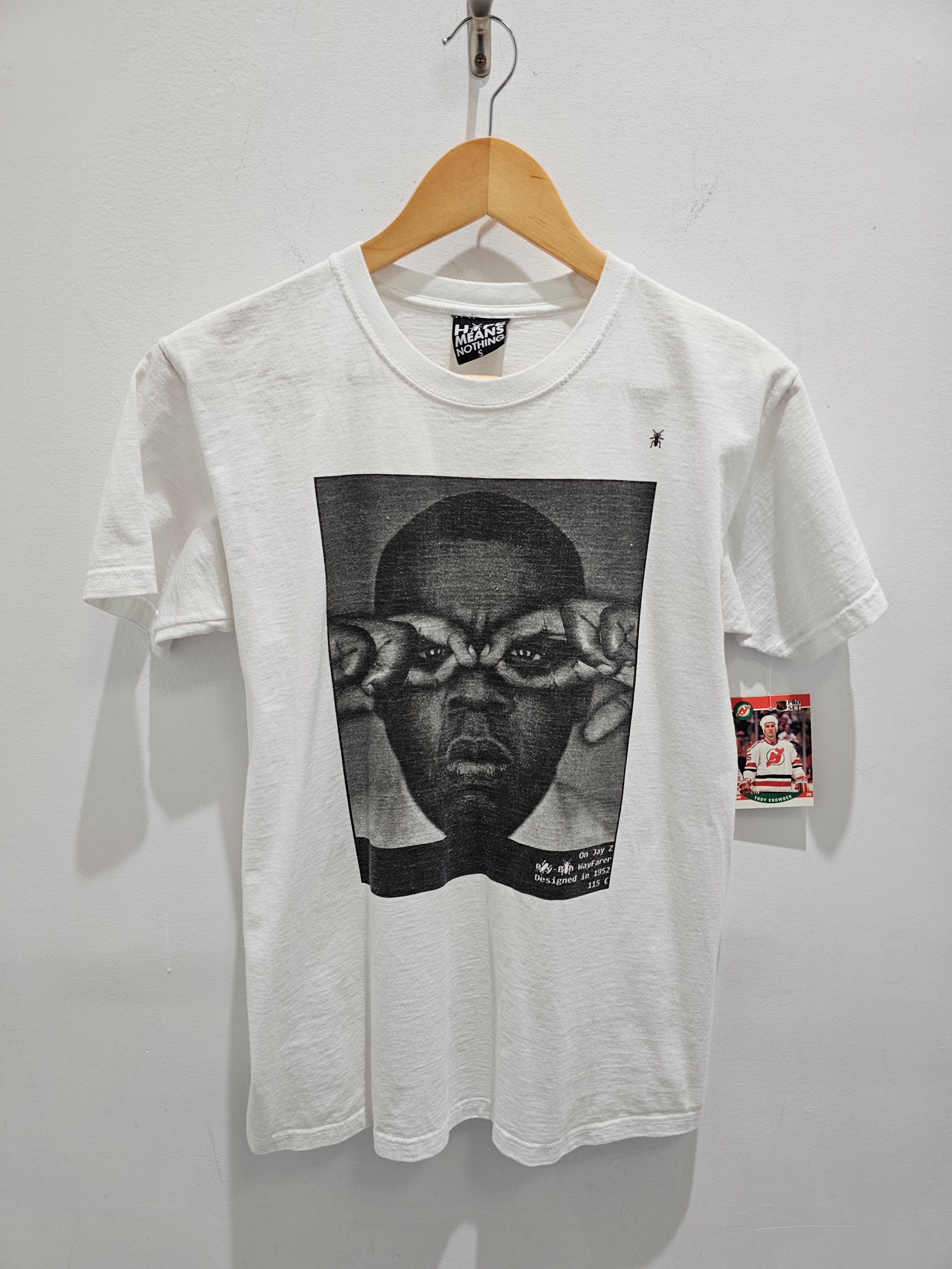 Hype means nothing jayz rayban white graphic tshirt