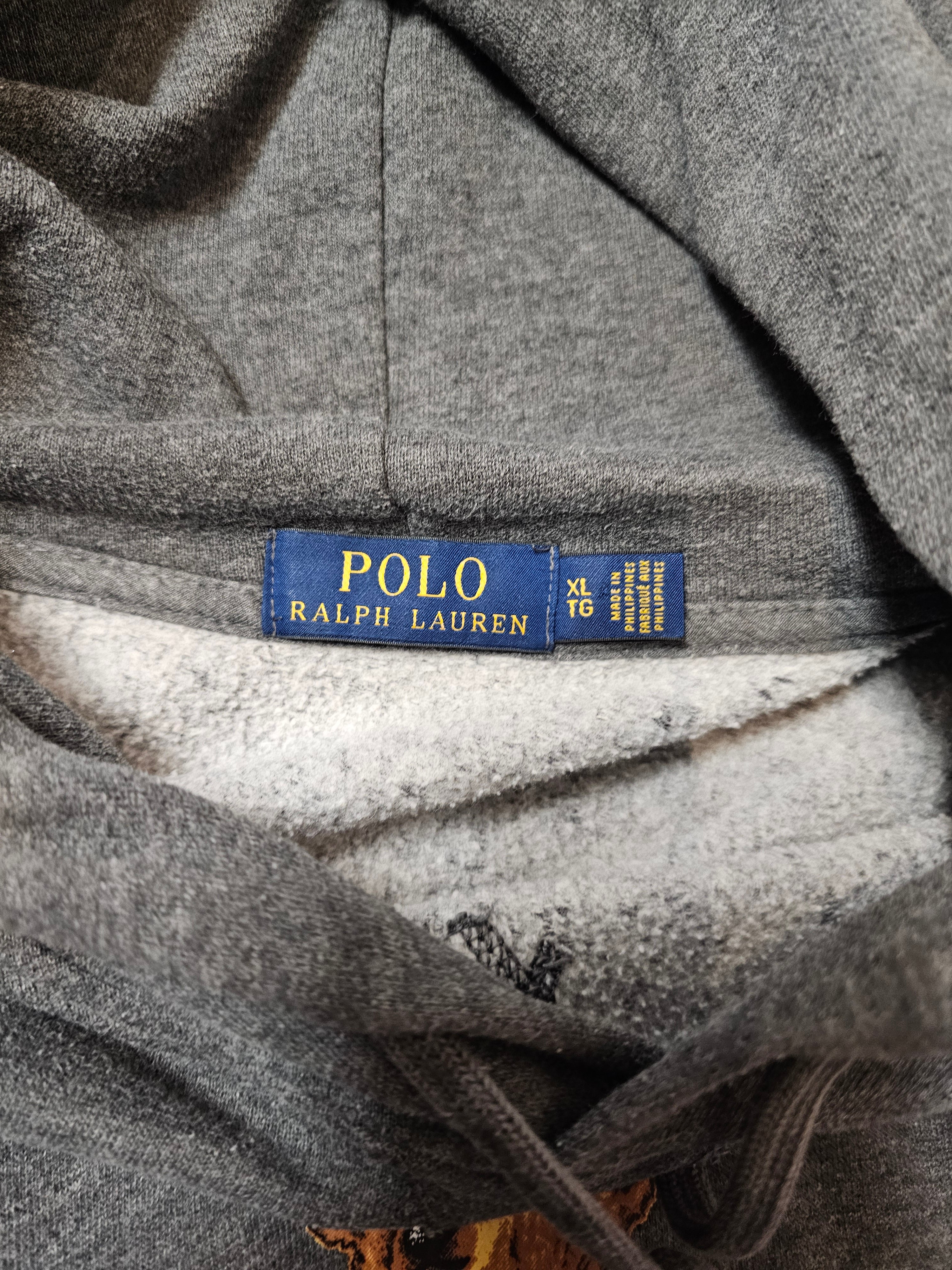 Polo bear logo fossil grey pullover hoodie