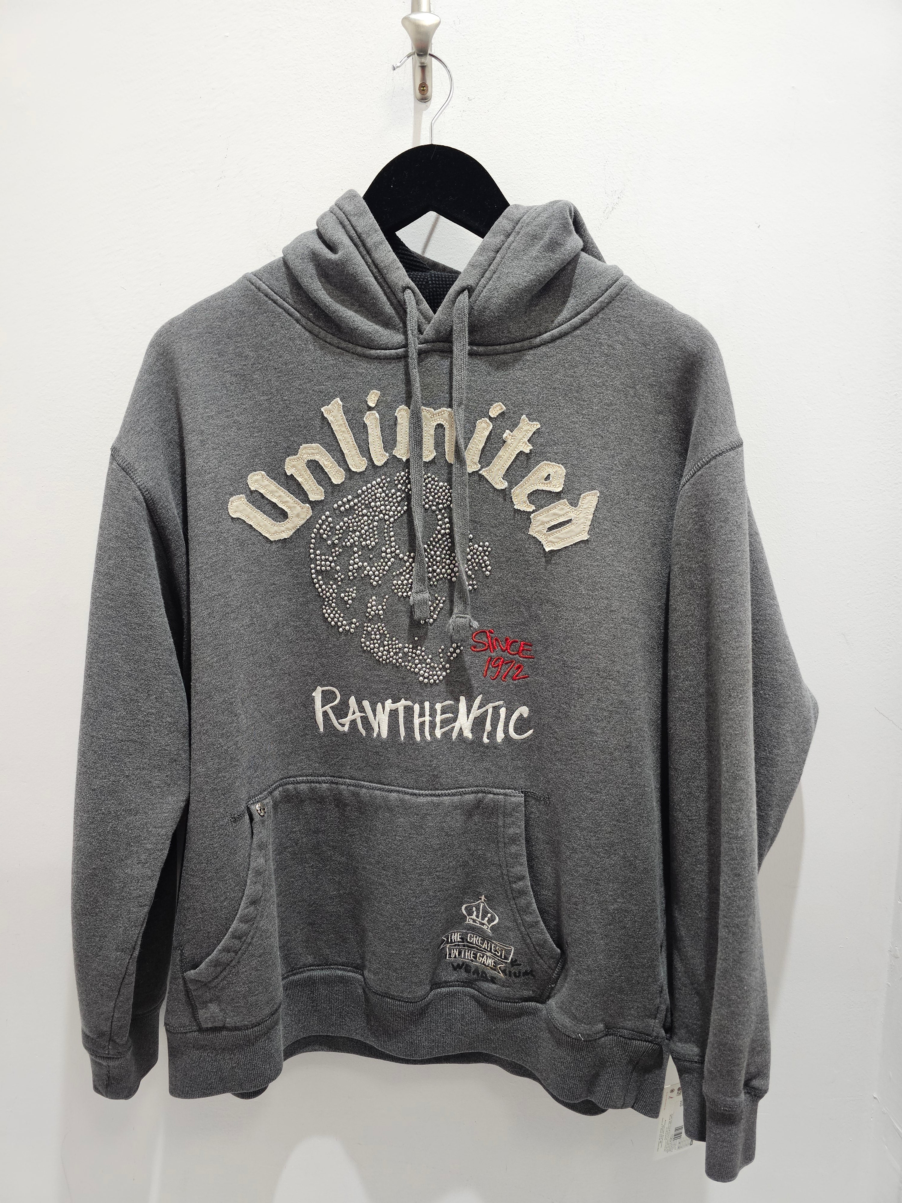 Ecko unlmtd rawthentic rhinestone grey pullover hoodie