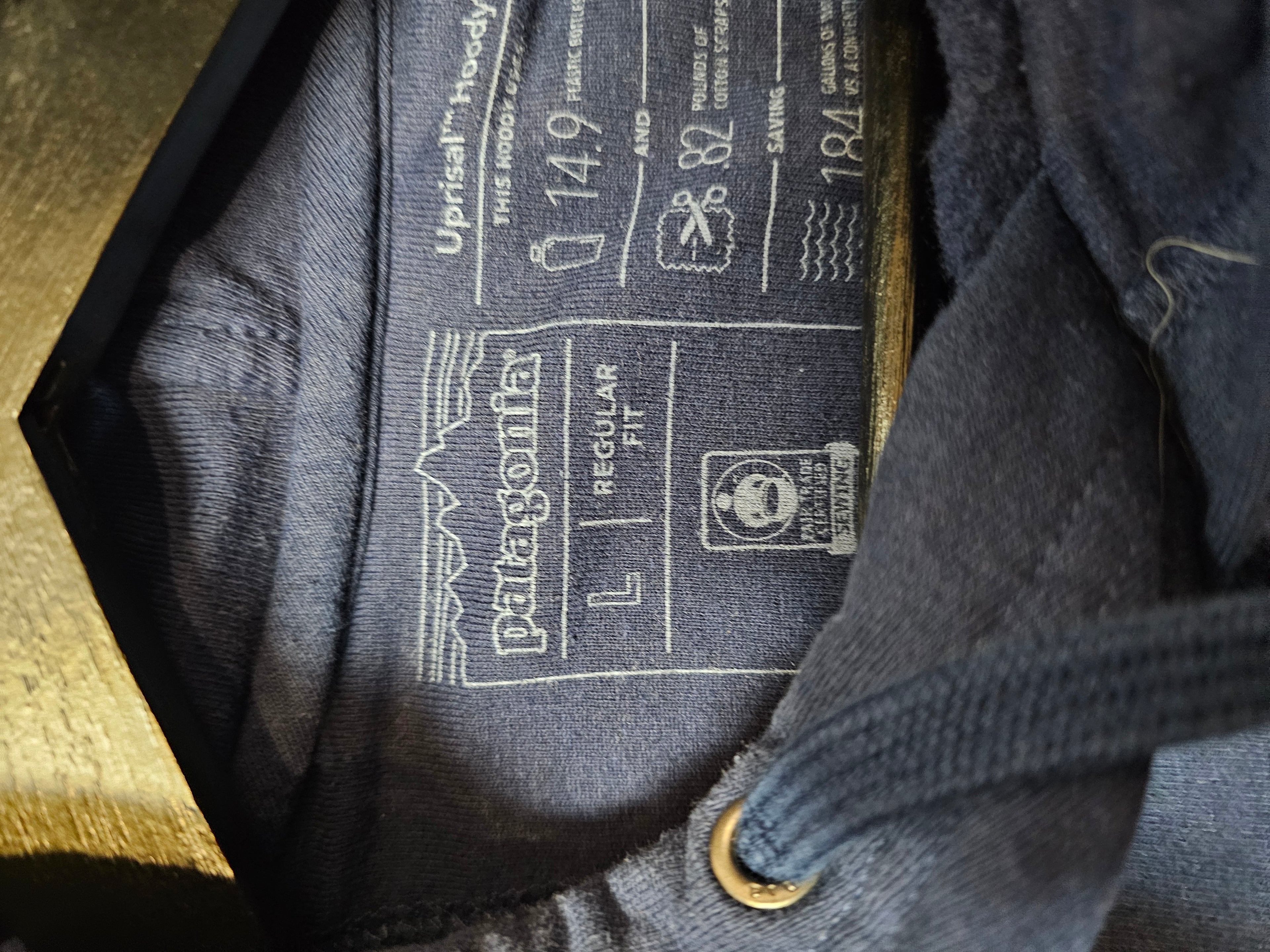 Patagonia regular fit navy polar bear pullover hoodie