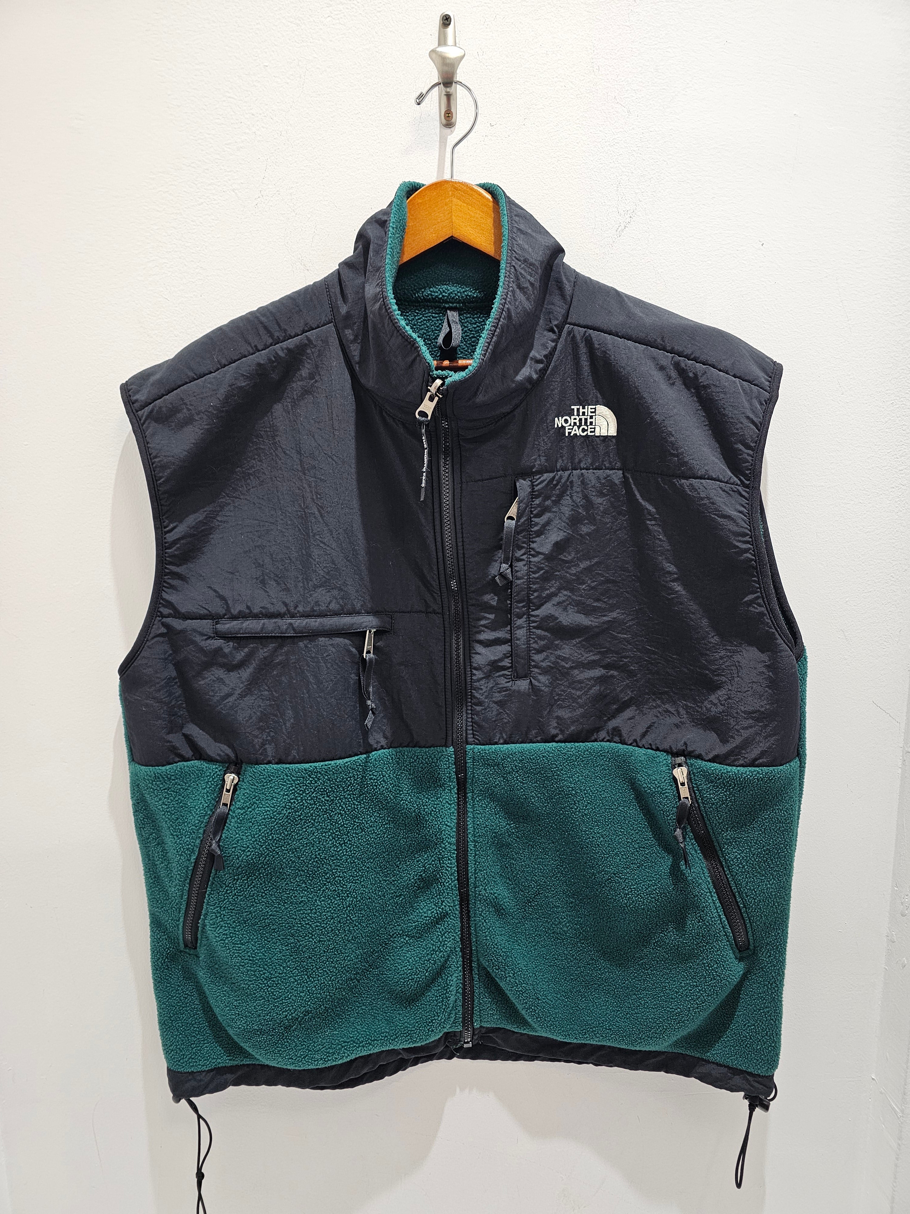The north face Retro Denali black green fleece zipup fleece vest