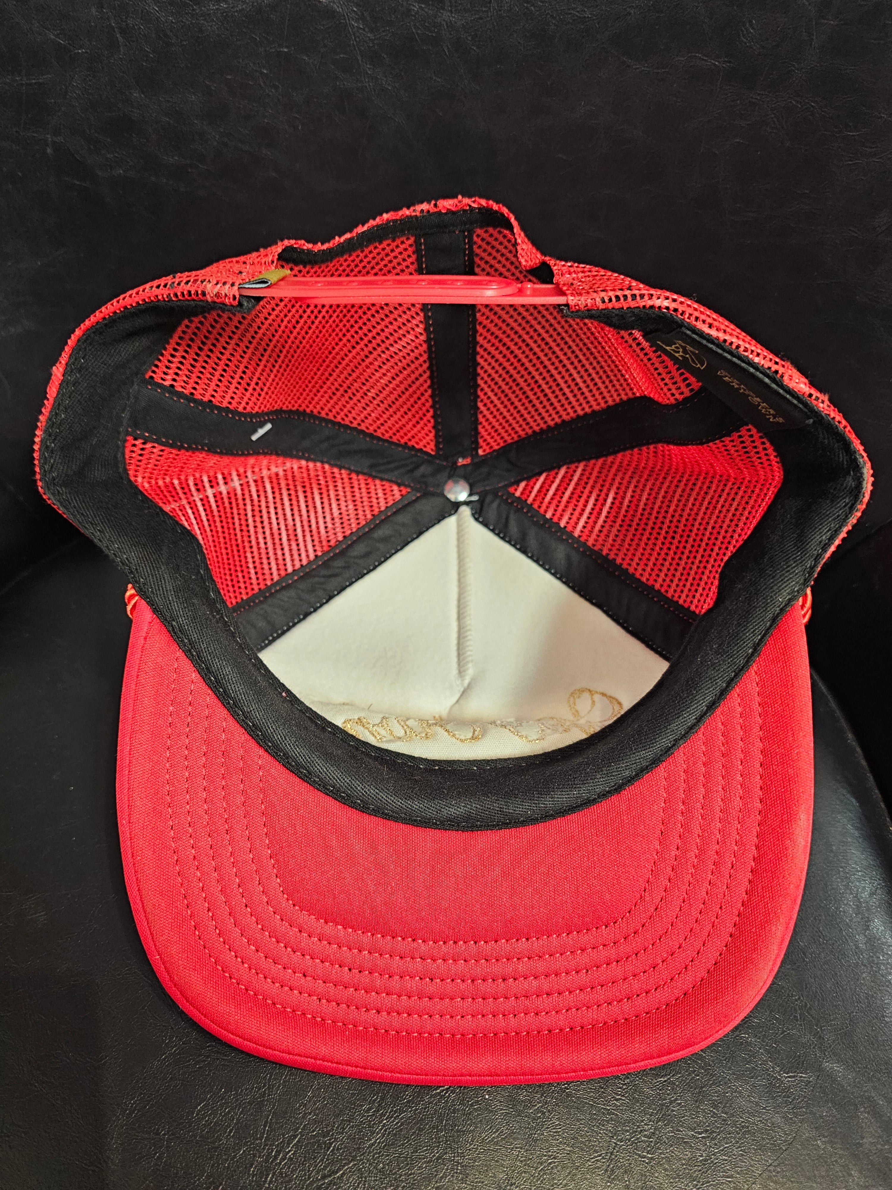 Drake Ovo pom pom script logo trucker red hat