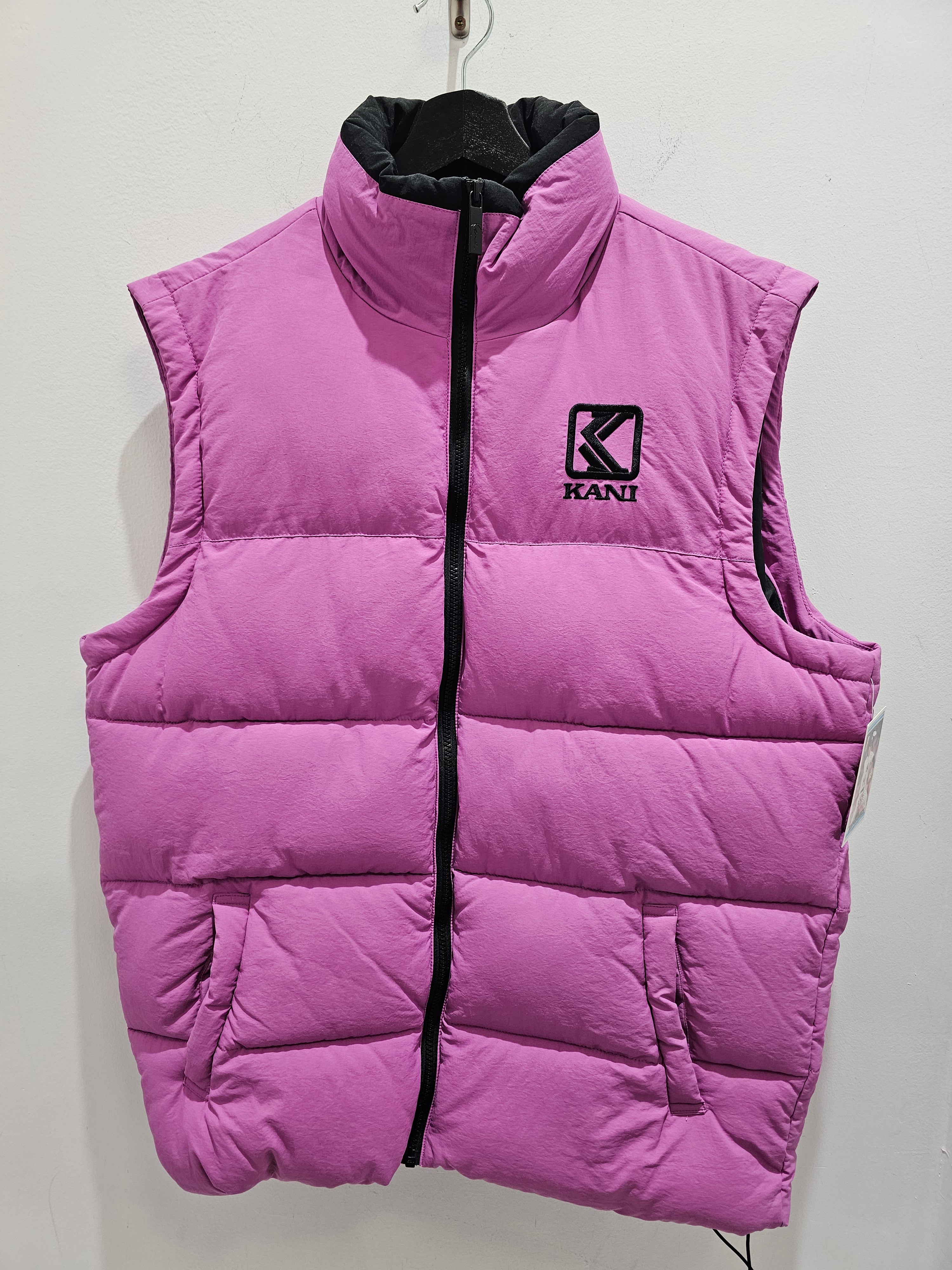 Karl kani y2k zipup mulberry pink puffer vest