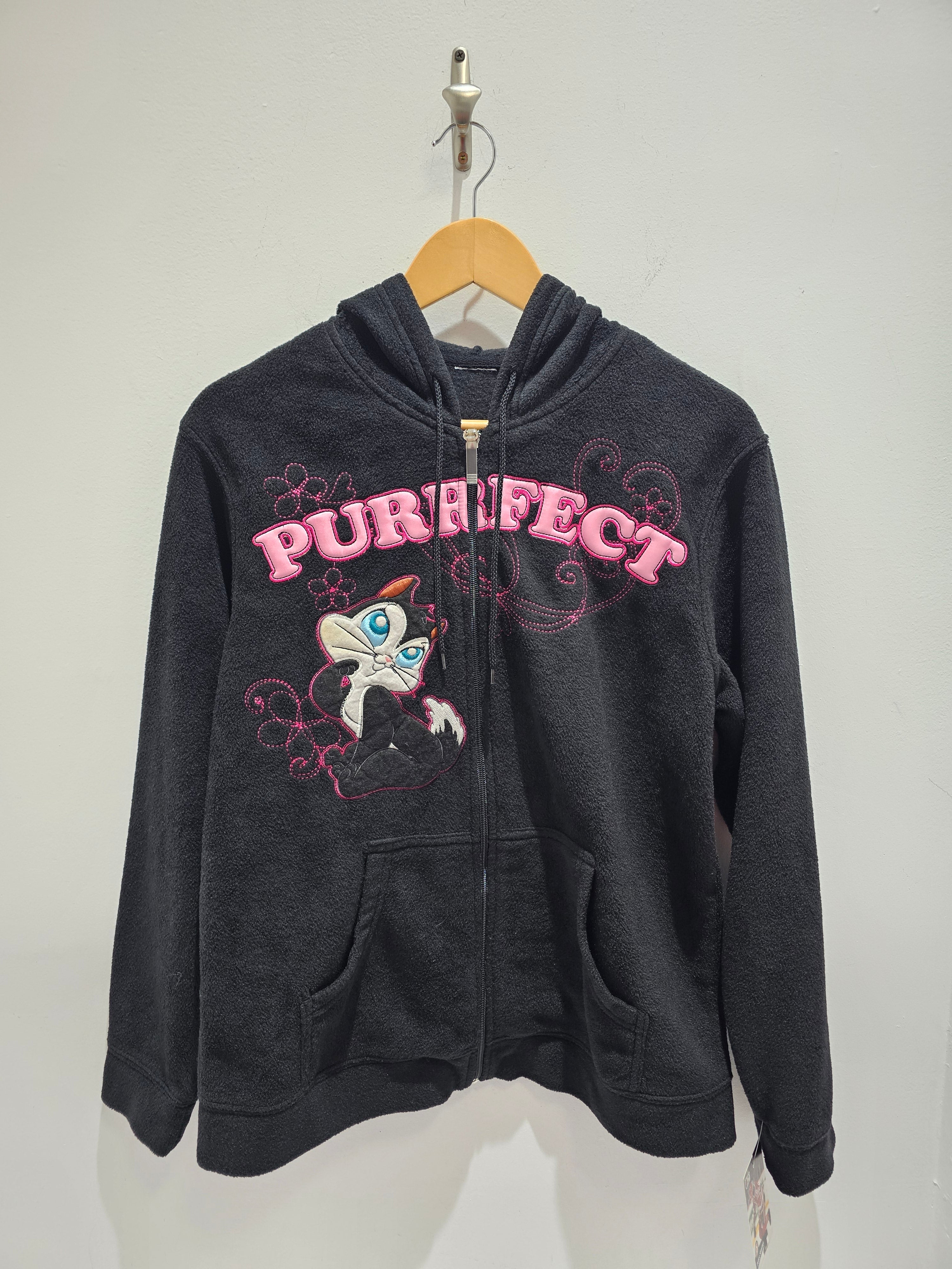 Y2k looney tunes perfect skunk fleece zipup womens pullover hoodie