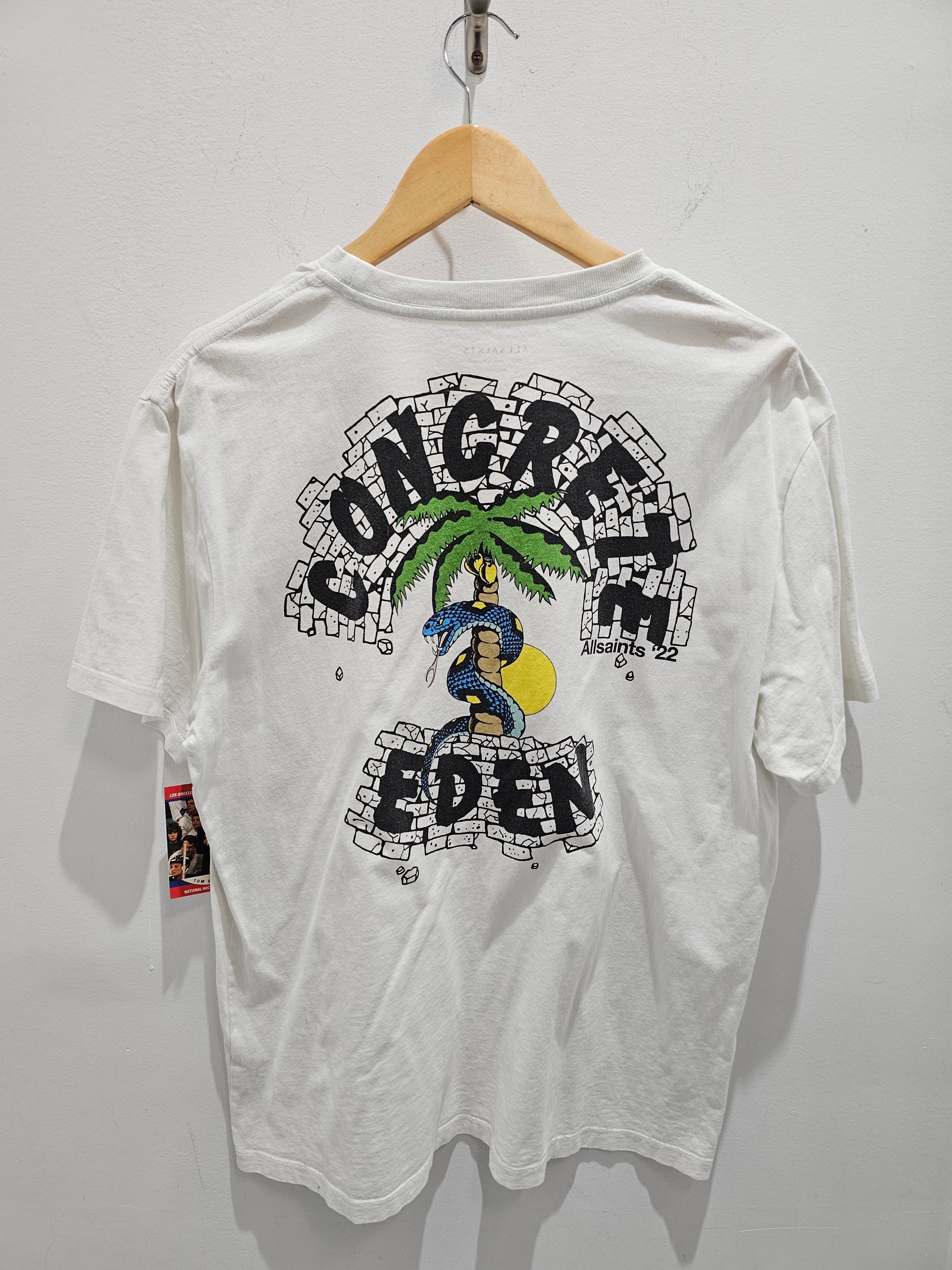 All saints 22' damnation white graphic tshirt