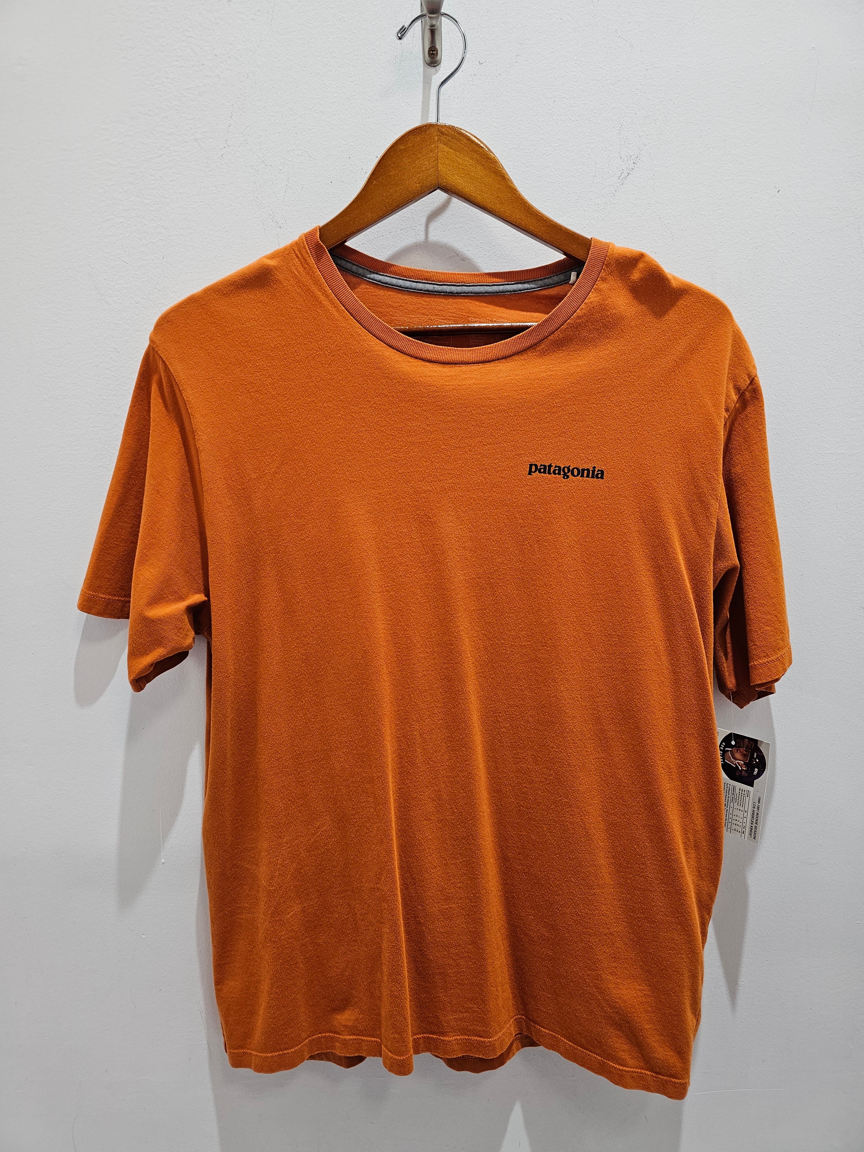 Patagonia P6 logo organic orange graphic tshirt