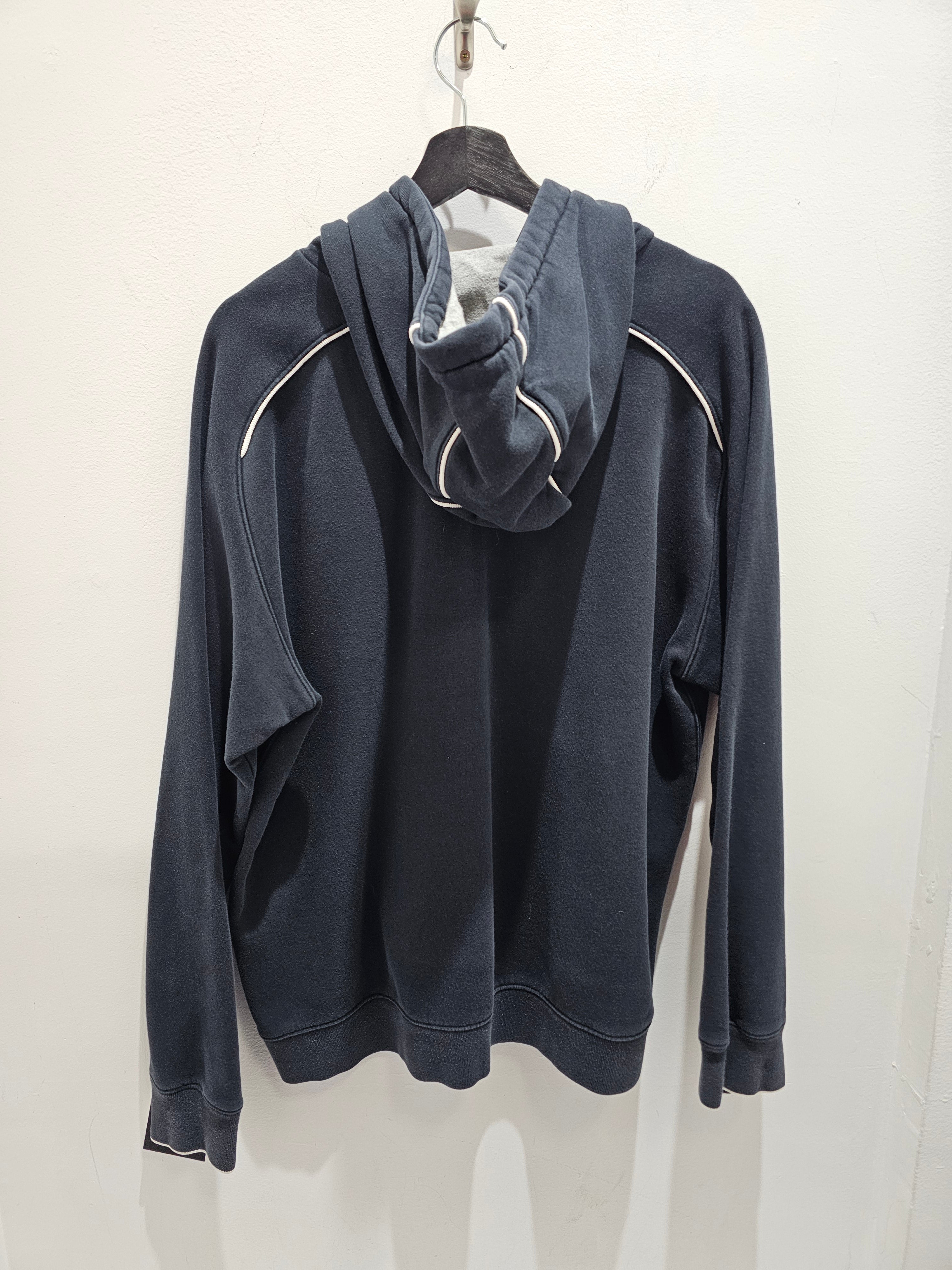 Nike swoosh logo early 00s black grey pullover hoodie