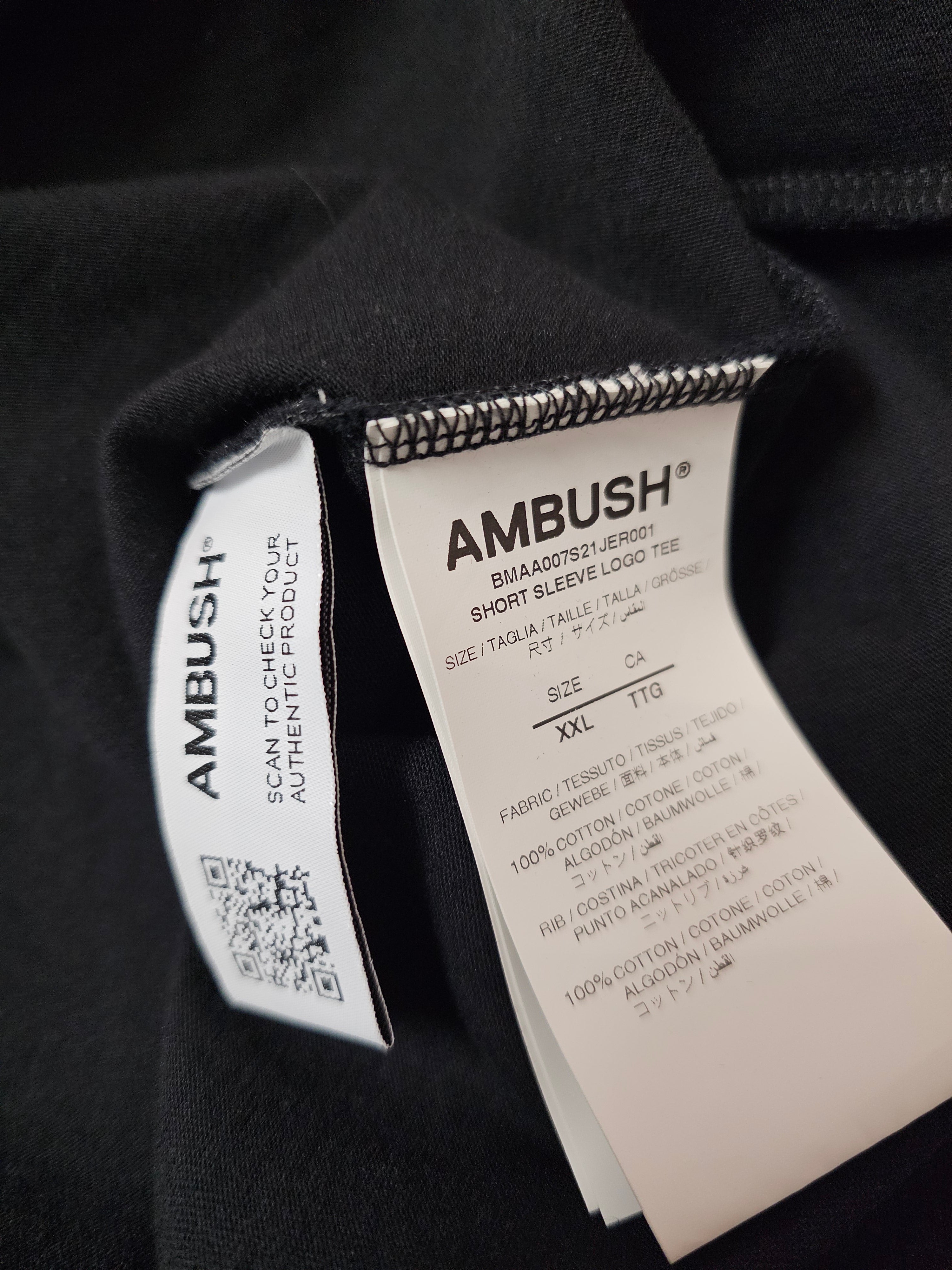 Authentic Ambush short sleeve logo reflective black tshirt