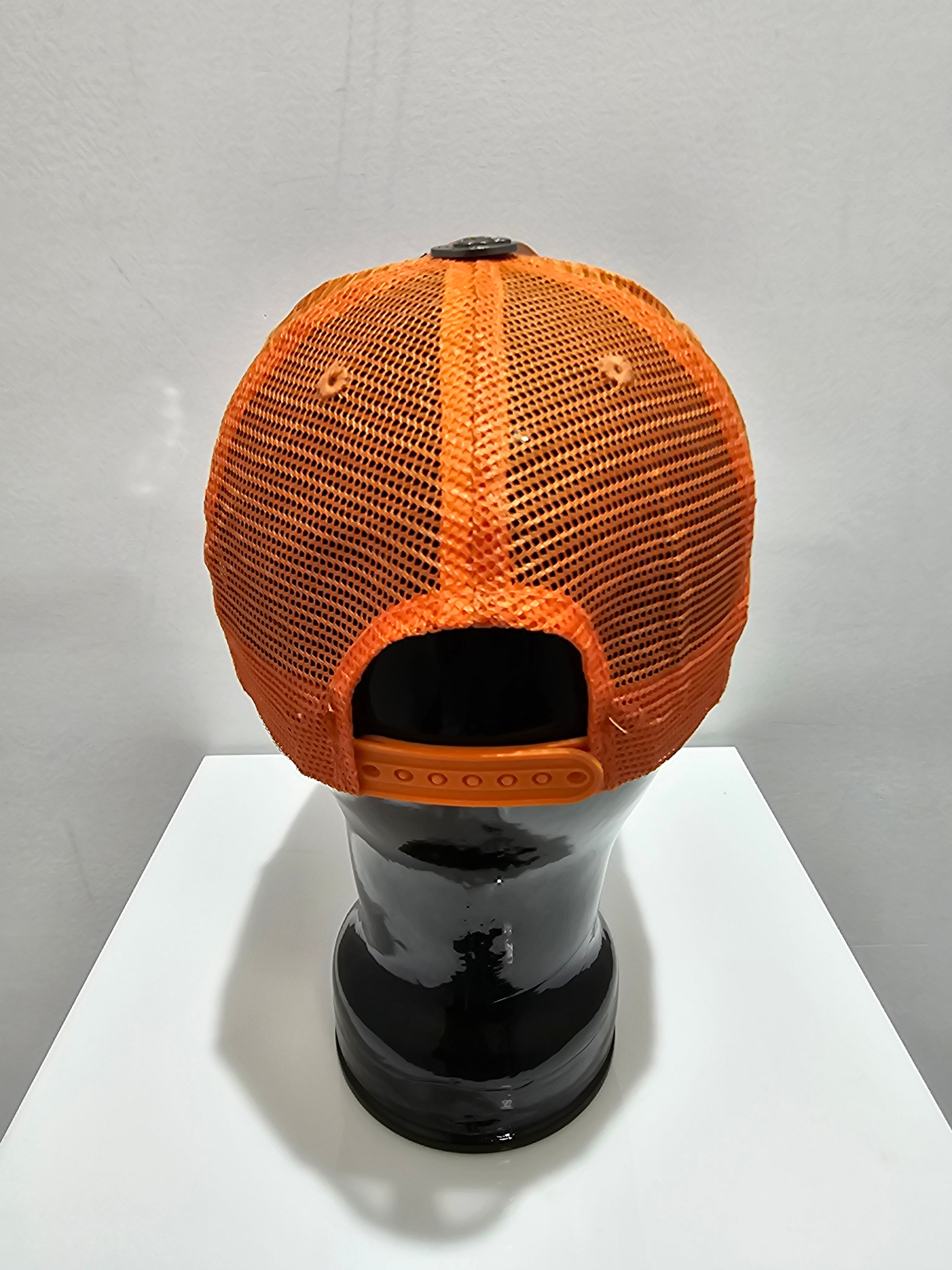 Y2k Don ed hardy true love orange trucker hat