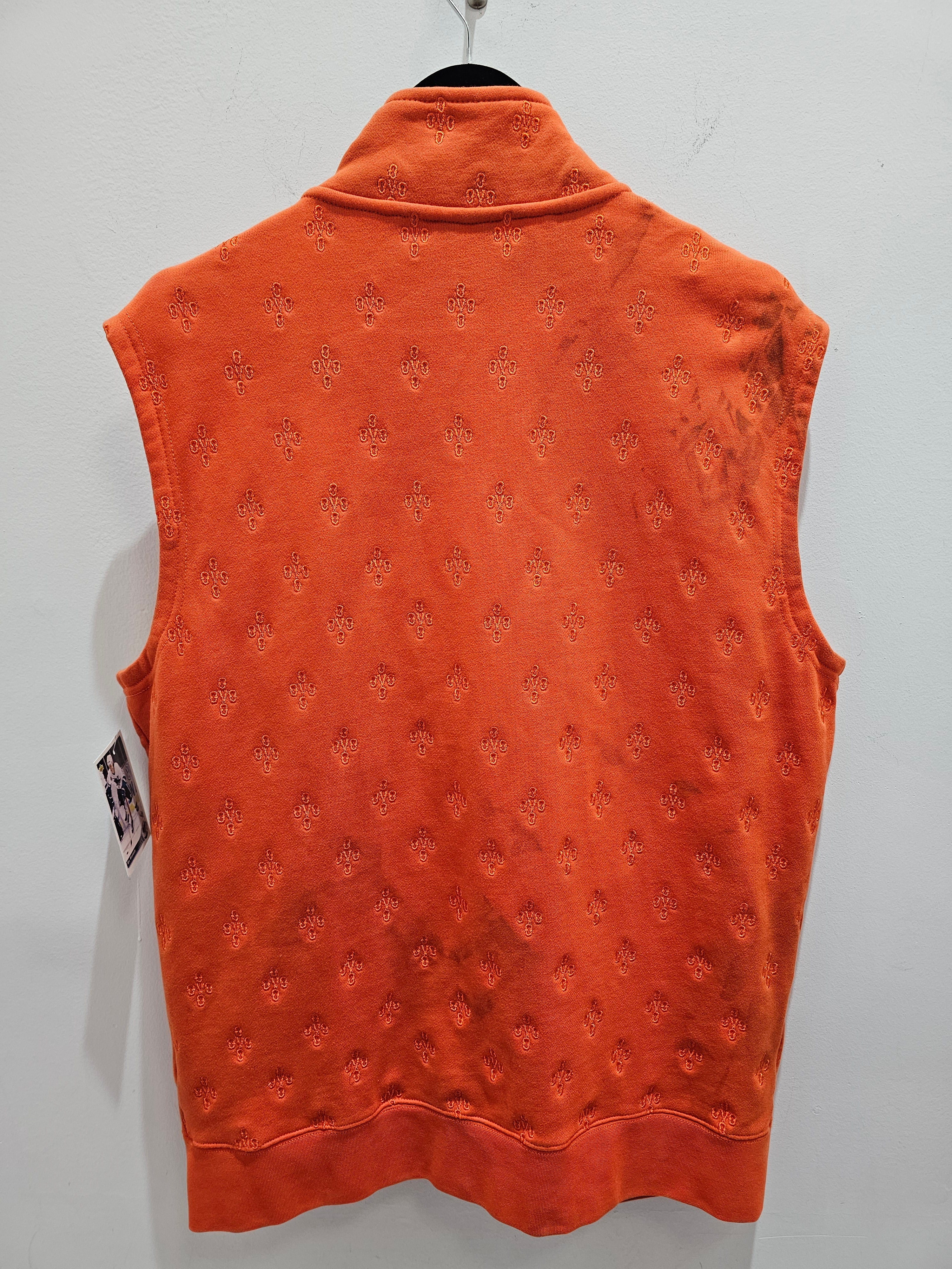 Ovo drake orange monogram zipup vest