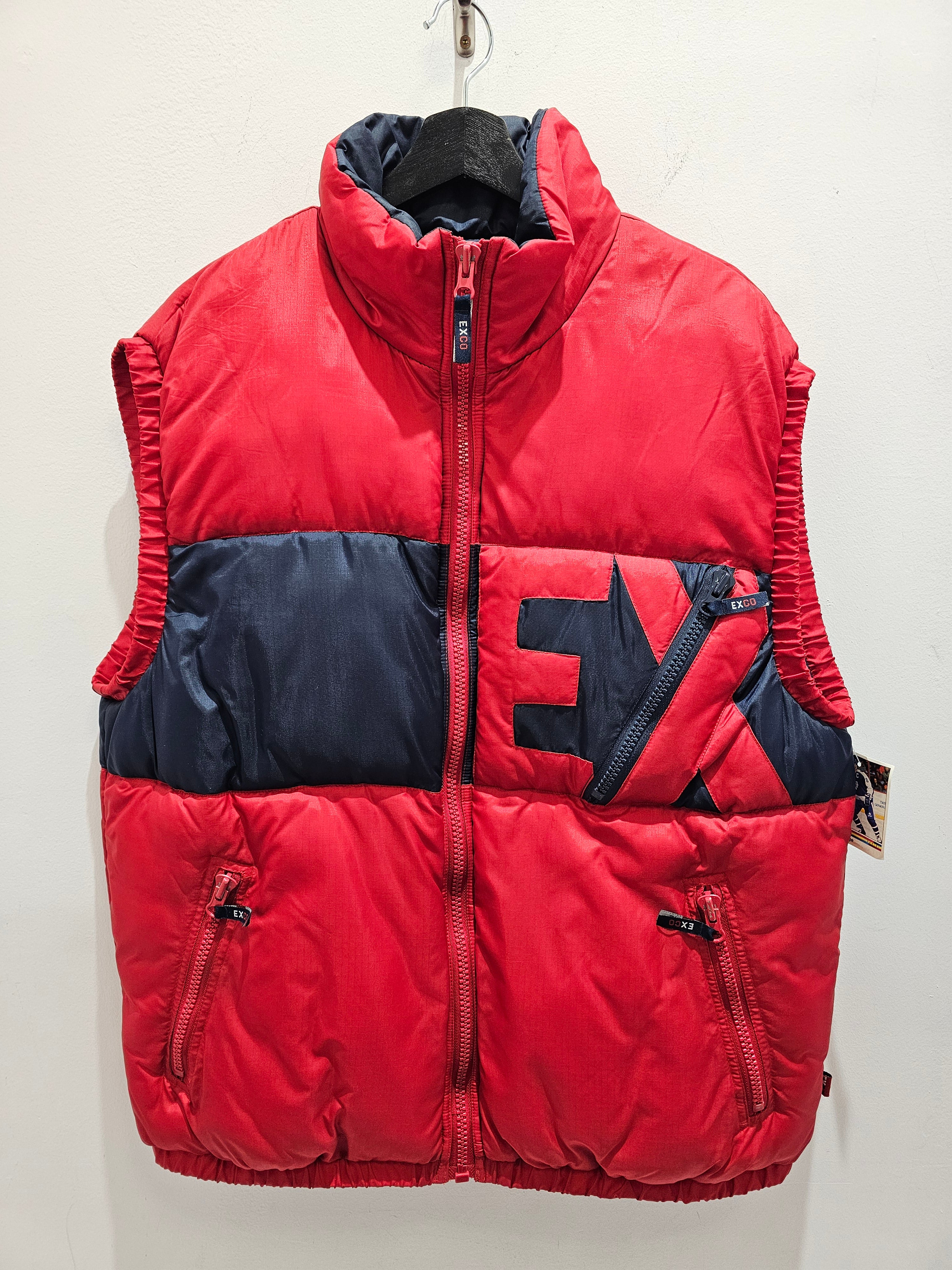 Y2k Exco red zipup puffer vest