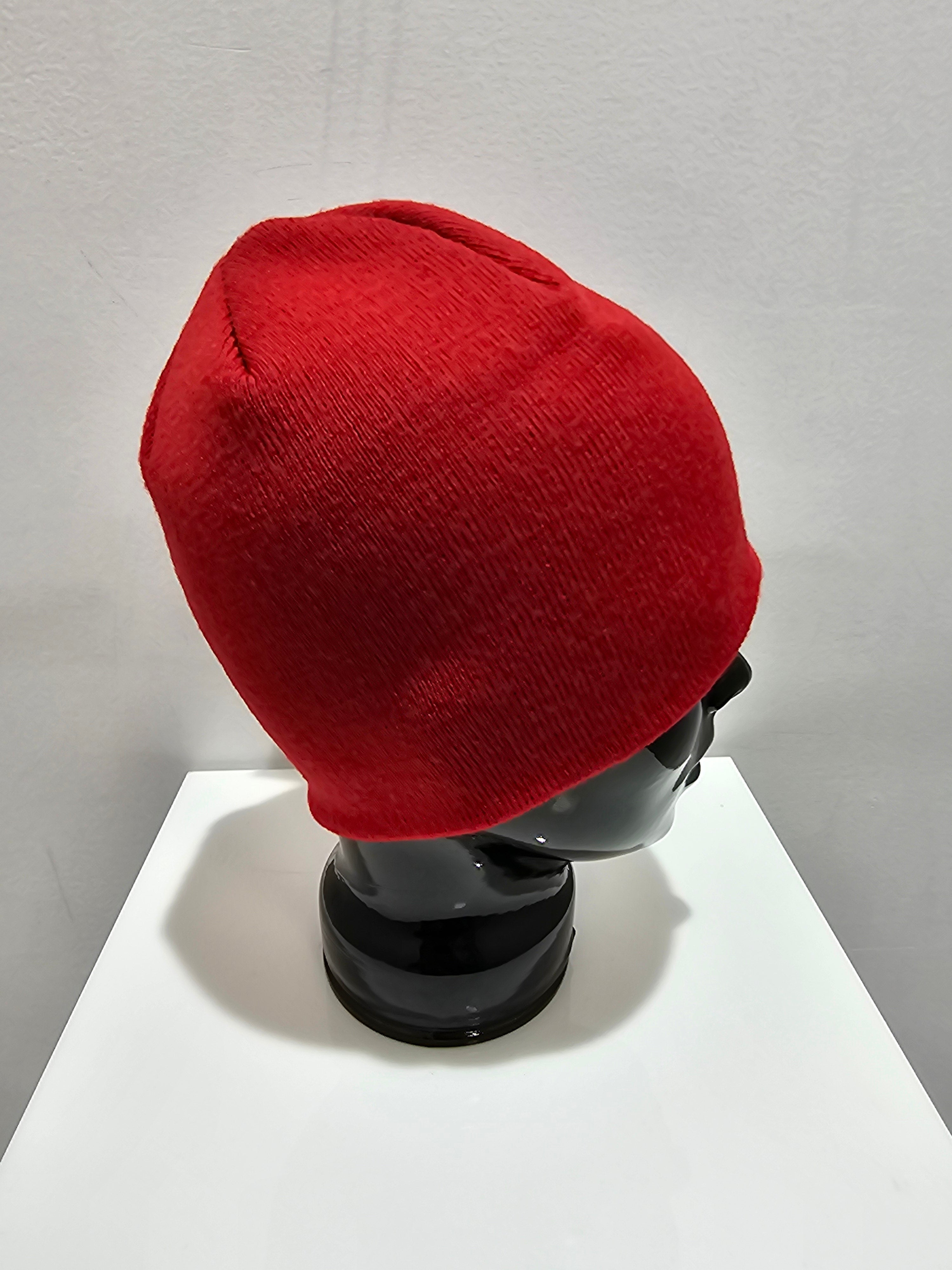 Oakley ellipse logo fine knit red beanie
