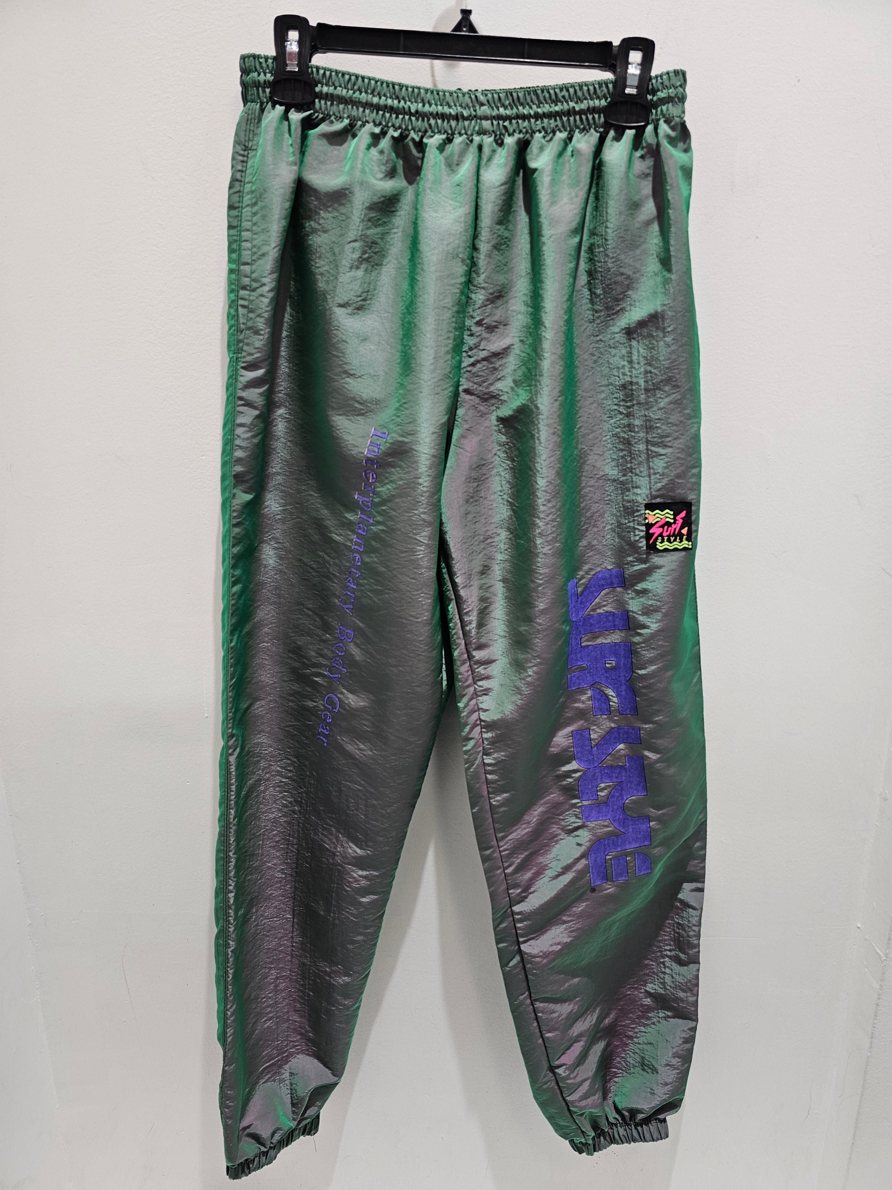 Vintage Surf Style interplanetary body gear Iridescent Windbreaker pants