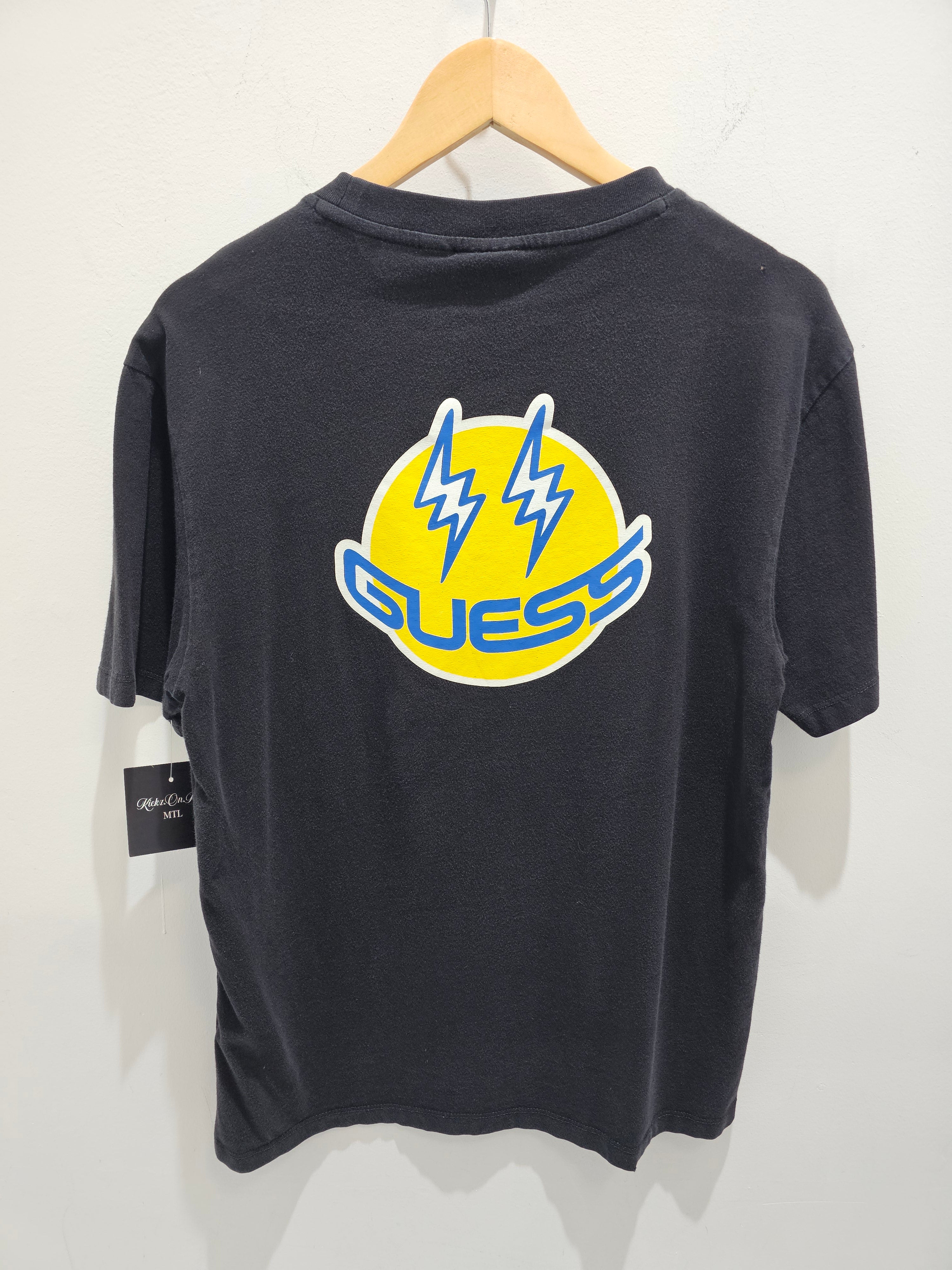 Guess Jbalvin rainbow logo black graphic tshirt