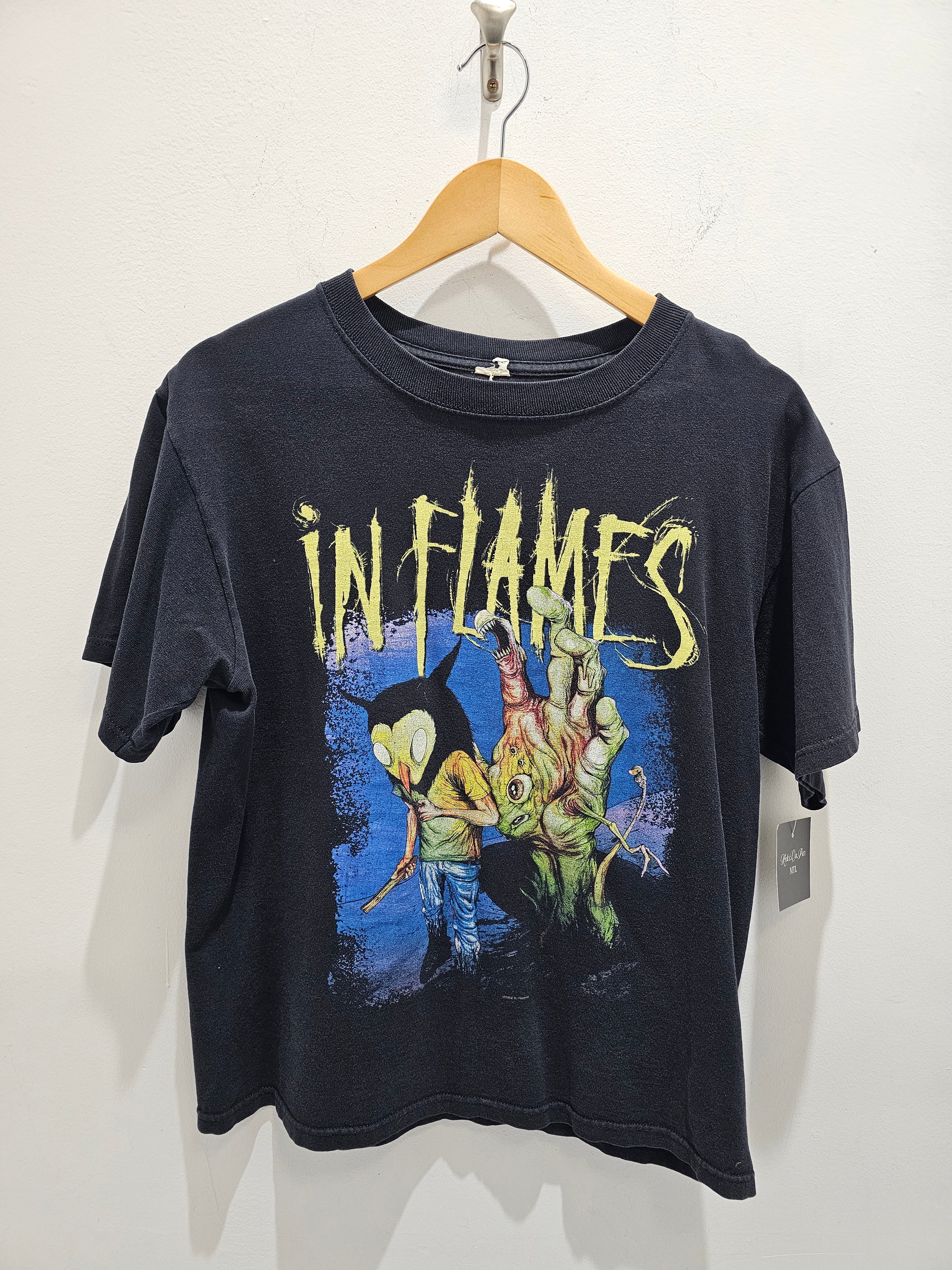 In flames death metal band 08' black graphic tshirt