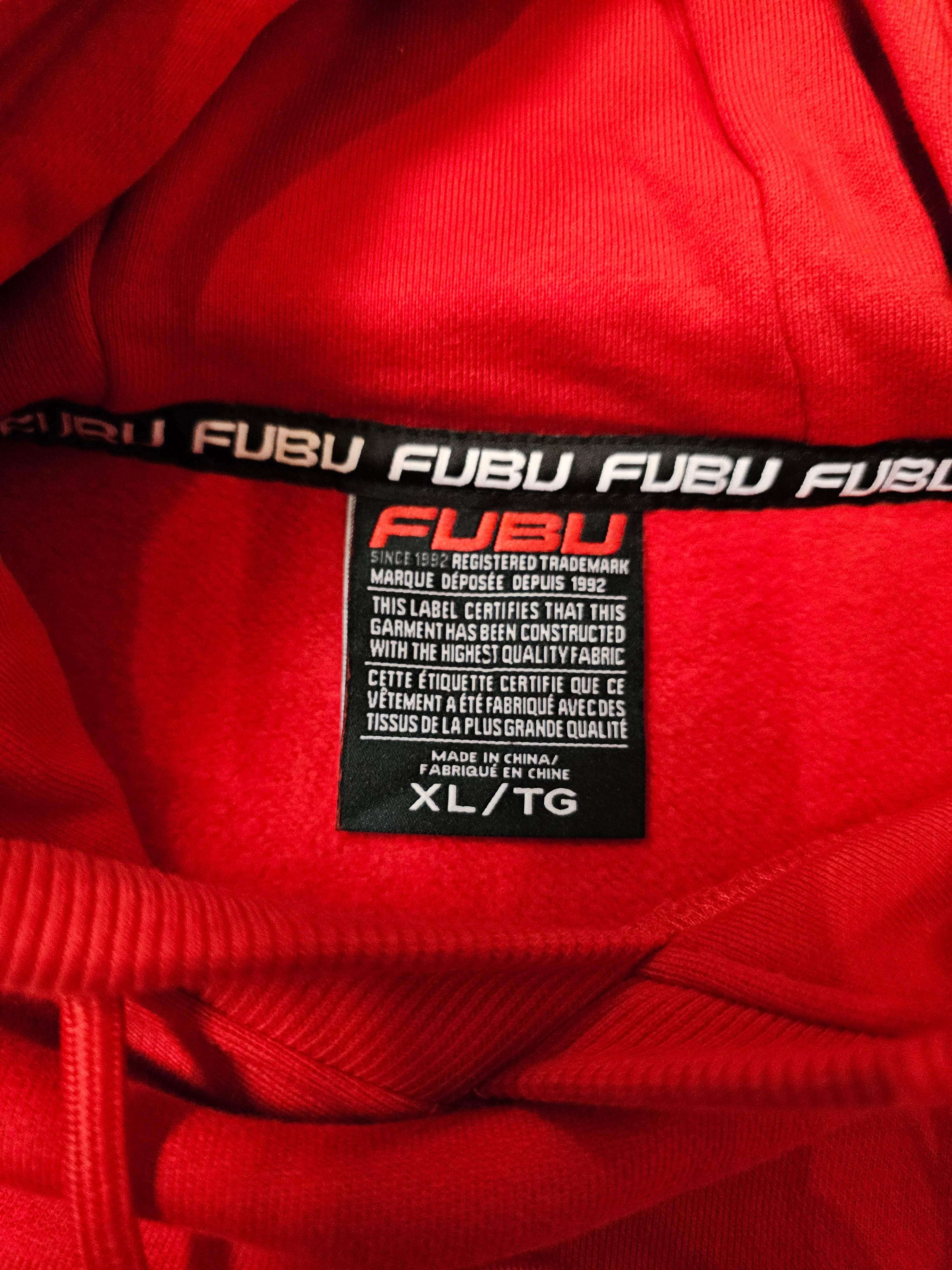 Fubu Retro classic logo red pullover hoodie