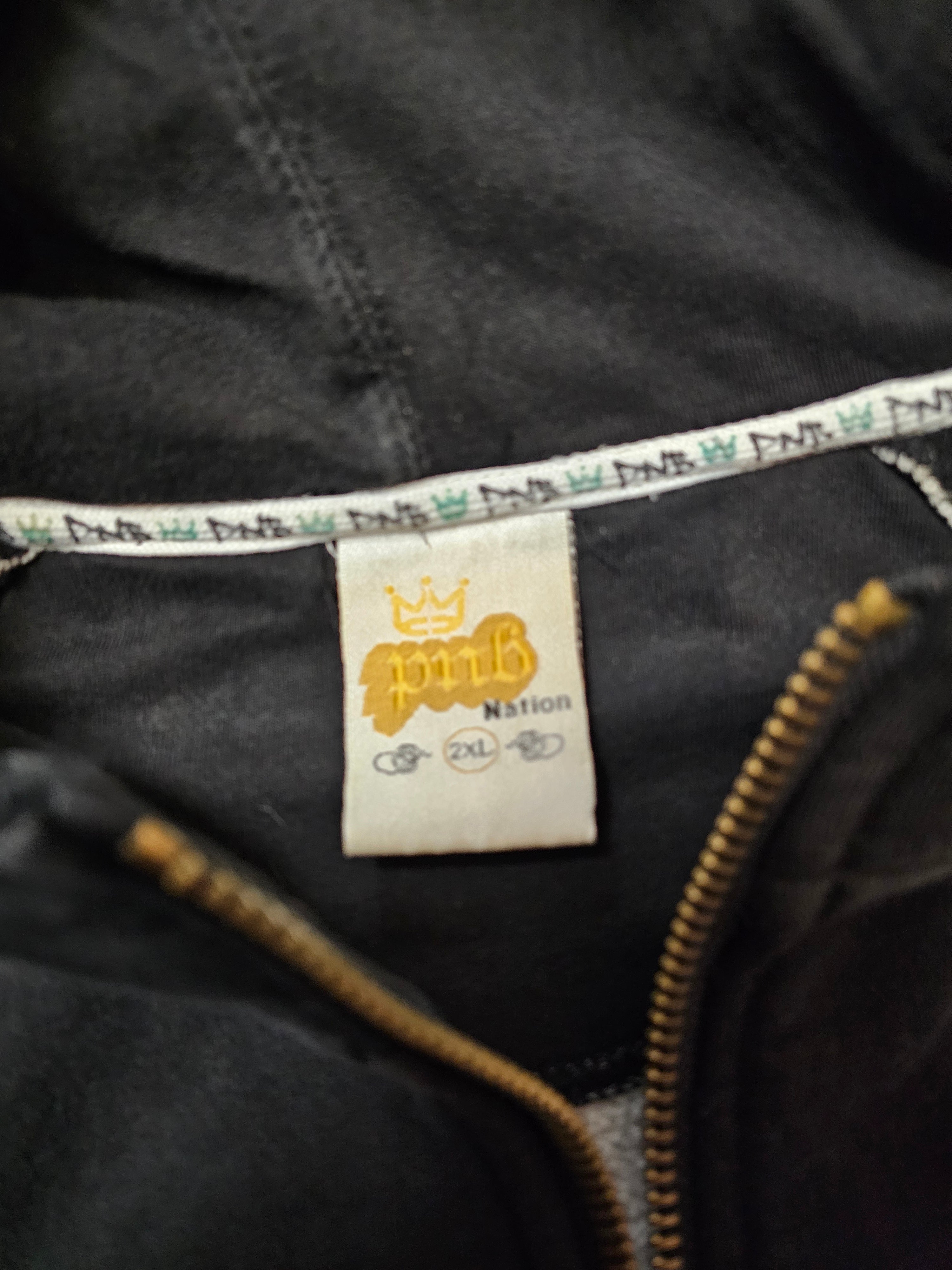 Y2k Pnb Nation Graffiti black fullzip pullover hoodie