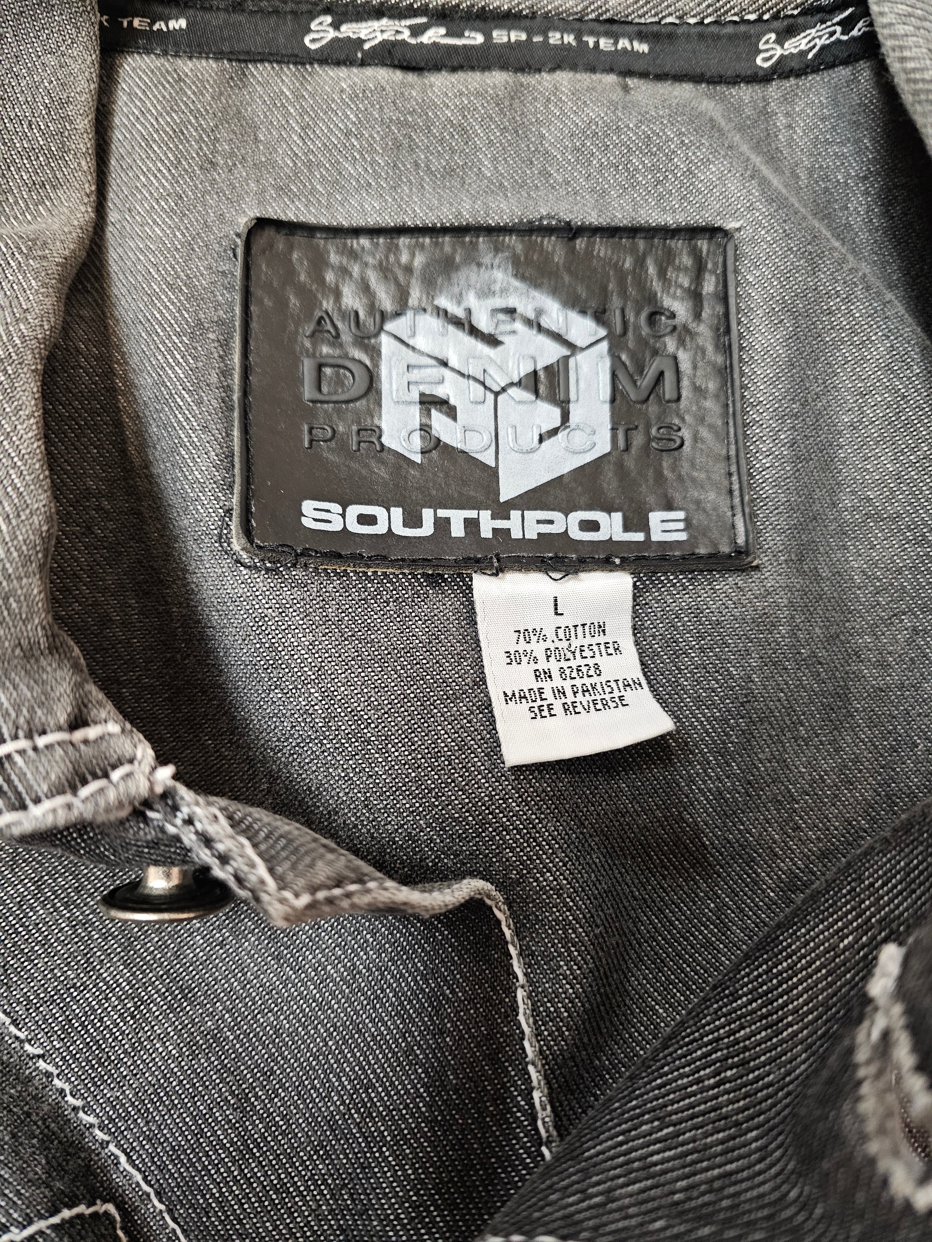 Y2k Southpole 2ktean washed grey buttons denim vest